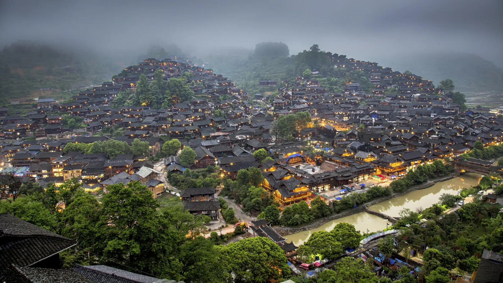 Guizhou village and landscape